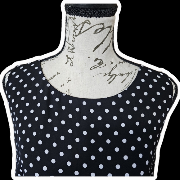 Chico's Tops - Chico's Black Tunic Tank Top with White Polka Dots Sz 2 12-14